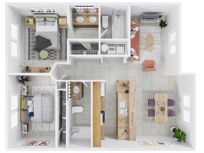 Two Bedroom Two Bath A C202 floor plan